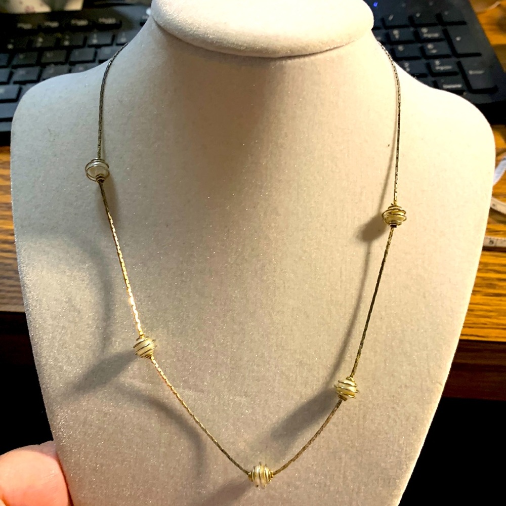 16 inch dainty necklace with caged beads